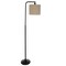 Black Floor Lamp 65In Tall Modern Linen Shade Led Bulb Adjustable Lighting